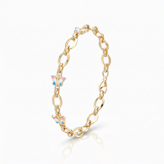 Gouden armband met vlindertjes