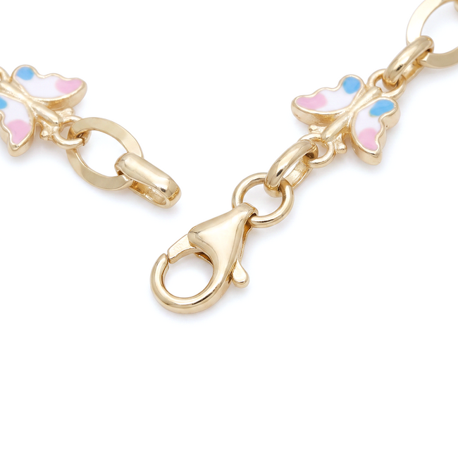 14k gouden armband met kleine vlindertjes