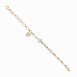 Gouden armband met hartje en oogje