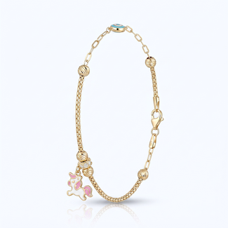 Gouden unicorn armband kind