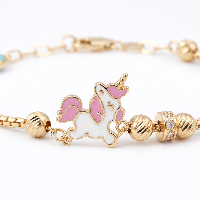 14 karaat kinderarmband met unicorn