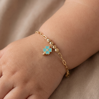 Kinderarmband Turquoise Klaver
