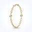 Gouden Armband met Gekleurde Bloem Bedels