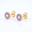 Gouden Kinder Oorbellen met Paarse Bloem Design