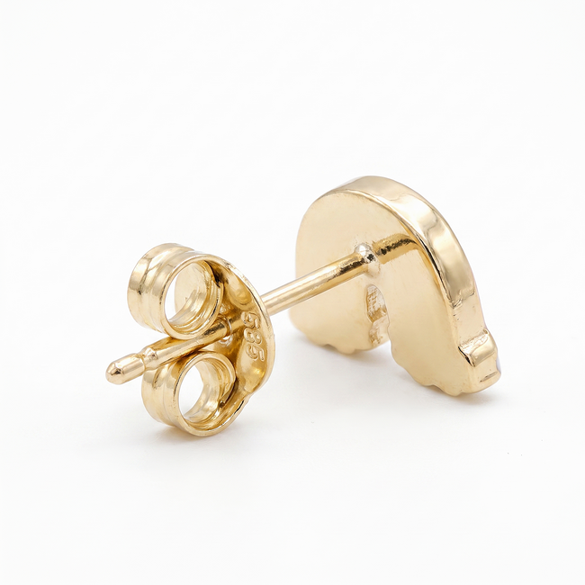 Gouden kinderoorbellen met pastel regenboog