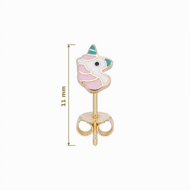Gouden unicorn oorknoppen voor kinderen