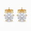 Gouden Solitaire Zirkonia Oorbellen