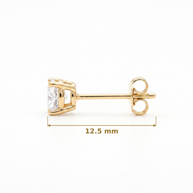 Gouden Oorbellen met Solitaire Zirkonia Steen