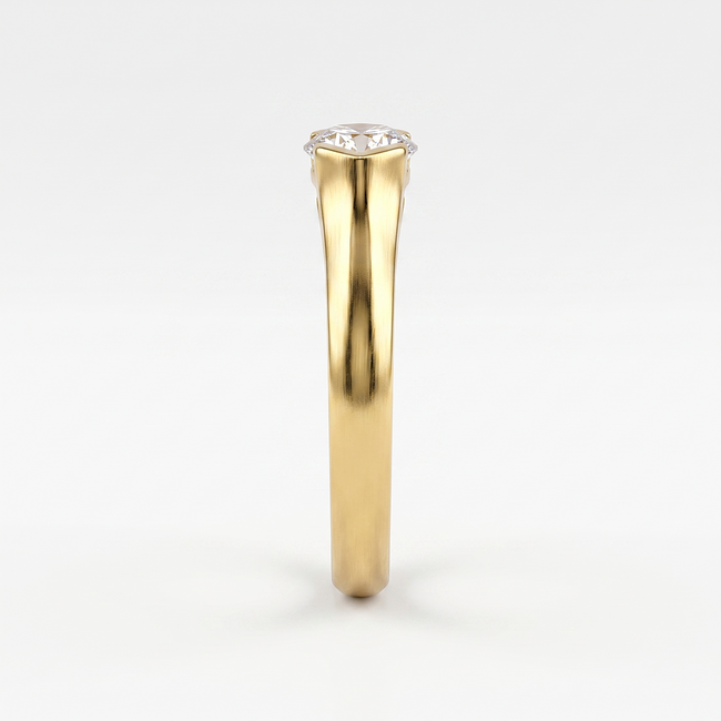 Klassieke gouden ring 14 karaat met ronde zirkonia