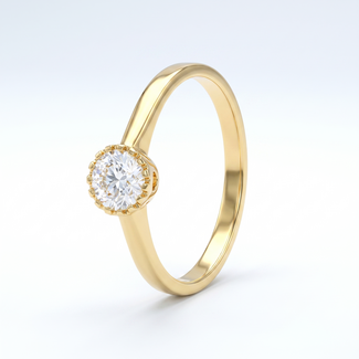 Vintage gouden ring met zirkonia