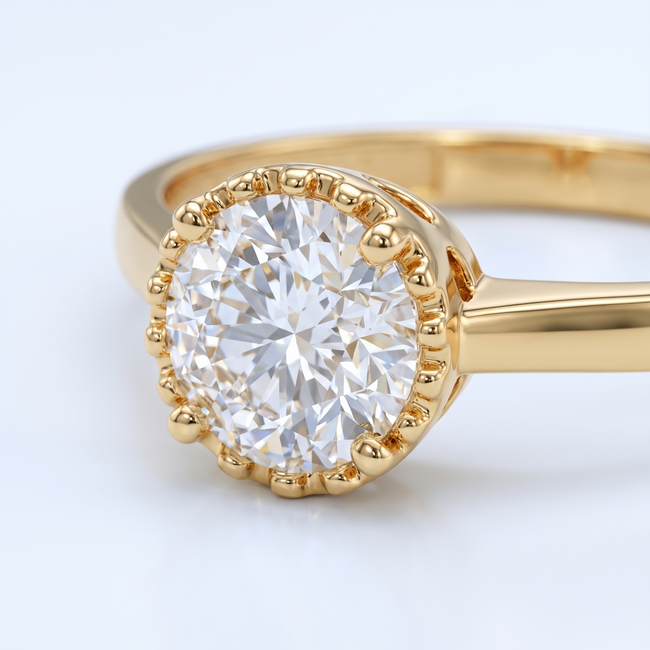 Gouden ring 14 karaat met kroonzetting