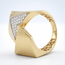 Gouden cocktail ring 14 karaat met geometrische matte vlakken