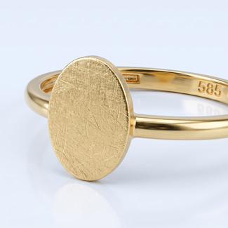 Minimalistische gouden ring met plaatje