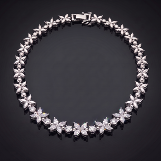 Diamanten collier witgoud 5.55 ct
