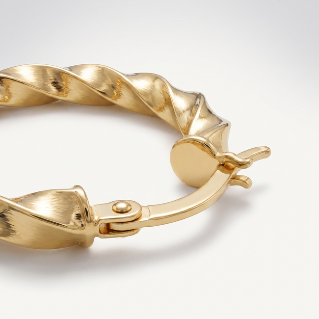 Gedraaide gouden creolen 14 karaat