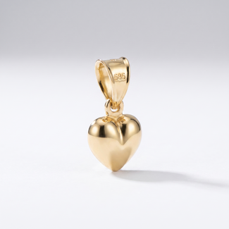Gouden hanger met bol hartje