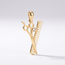 Gouden hanger schaar en kam, kapster cadeau, 20 mm