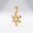 Gouden hanger bloem met zirkonia, 16,2 mm