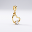 Gouden hanger open hartje met zirkonia, 14,5 mm