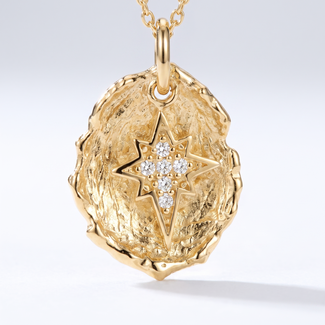 Gouden collier met poolster medaillon