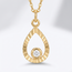 Gouden collier 14 karaat, druppelhanger met zirkonia, 42-45 cm