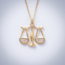 Gouden collier sterrenbeeld weegschaal zirkonia 41-44 cm