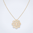 Gouden collier bloemen medaillon zirkonia 44 cm