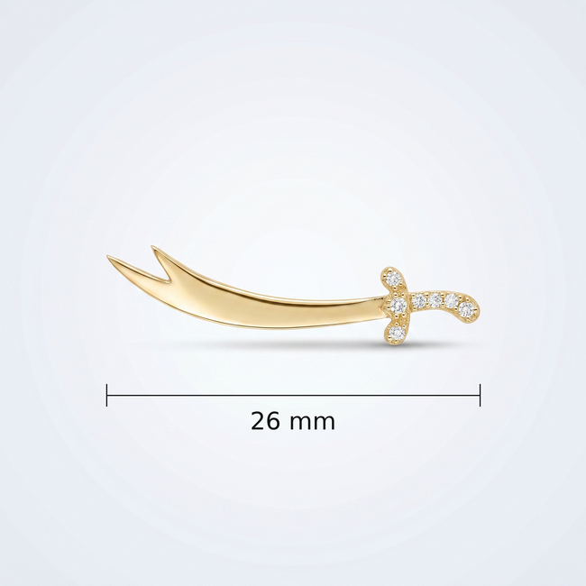 Gouden collier Zulfiqar zwaard Ali ketting zirkonia 46,5 cm