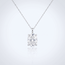 Witgouden collier ovale zirkonia solitair 42 cm