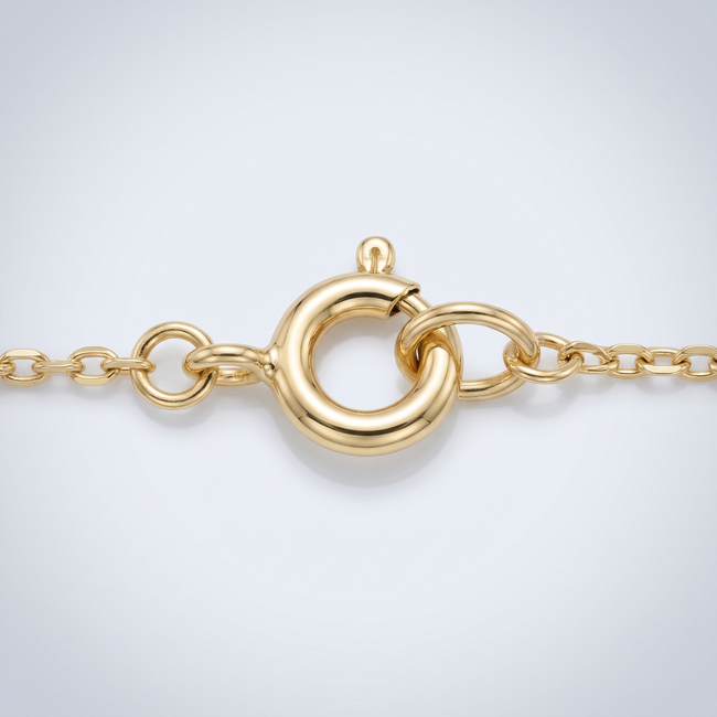 Gouden collier schakelketting zirkonia 42-45,5 cm