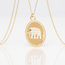 Gouden collier medaillon olifant zirkonia 42 cm