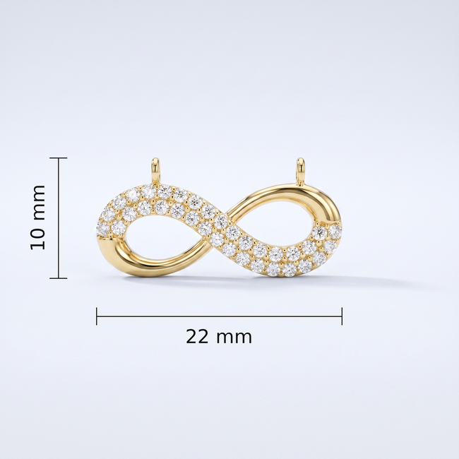 Gouden collier infinity ketting zirkonia 45 cm