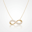 Gouden collier infinity ketting zirkonia 45 cm