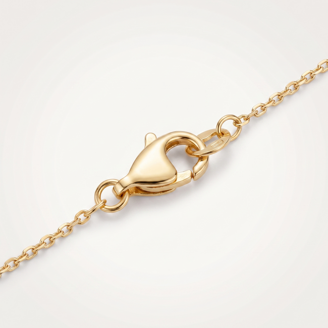 Gouden collier hartjes ketting ring zirkonia 45,5 cm