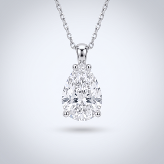 Witgouden collier druppel zirkonia solitair