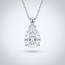 Witgouden collier druppel zirkonia solitair 41 cm