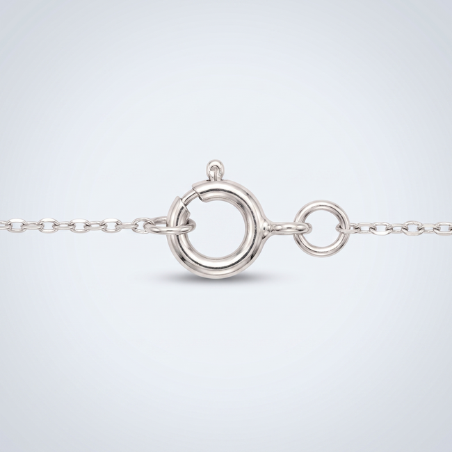 Witgouden collier emerald cut zirkonia 42,5 cm