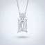 Witgouden collier emerald cut zirkonia 42,5 cm
