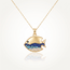 Gouden collier vis gekleurde zirkonia 45,5 cm