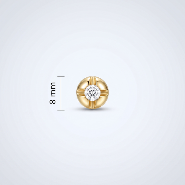 Gouden collier minimalistisch bal zirkonia 43 cm