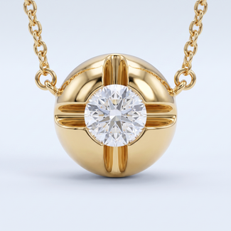 Gouden collier bal met zirkonia