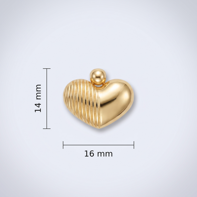 Gouden collier hartjes bolvormig geribbeld 45-50 cm