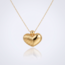 Gouden collier hartjes bolvormig geribbeld 45-50 cm