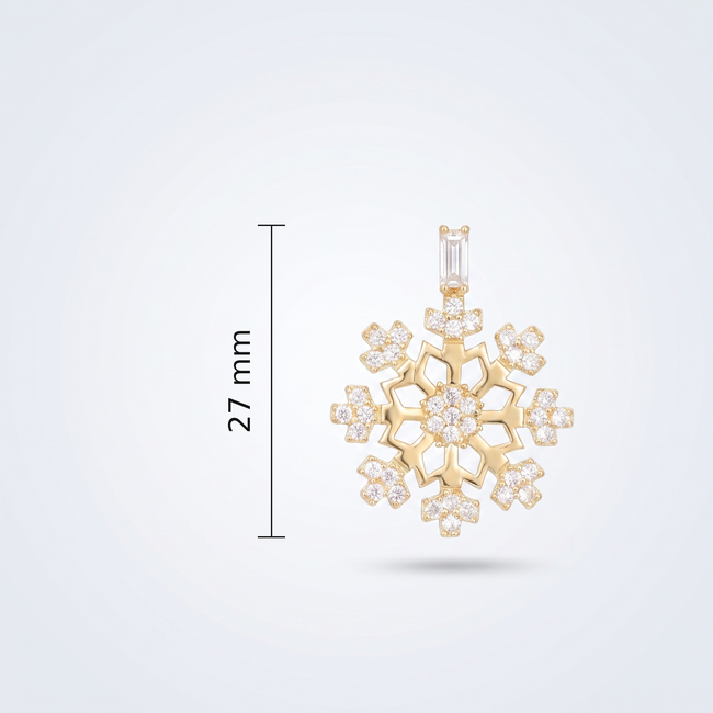 Gouden collier sneeuwvlok zirkonia 41,5 cm