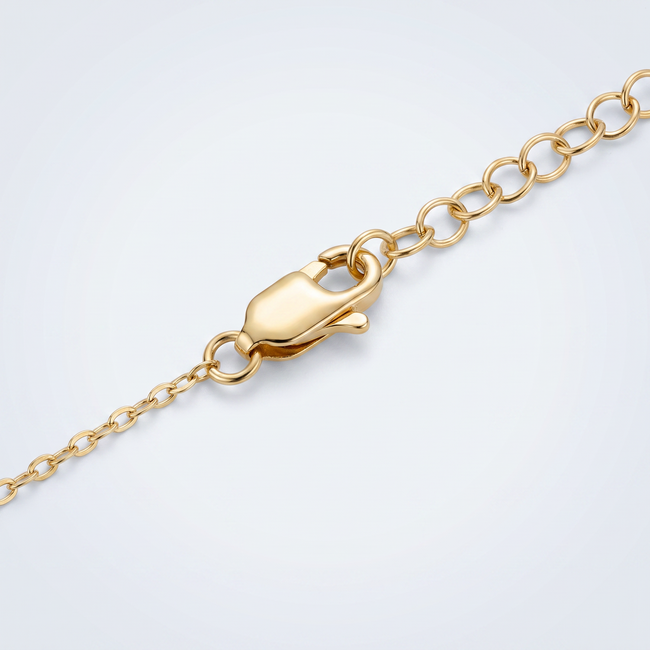 Gouden collier marquise schakelketting zirkonia 44,5-48 cm
