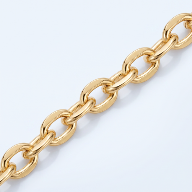 Gouden collier tricolor schakelketting 42-45 cm