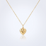 Gouden Collier Hart Hanger Geribbeld 43cm