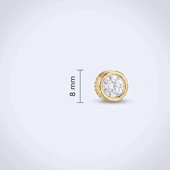 Gouden Collier Solitair Rond Zirkonia 40cm