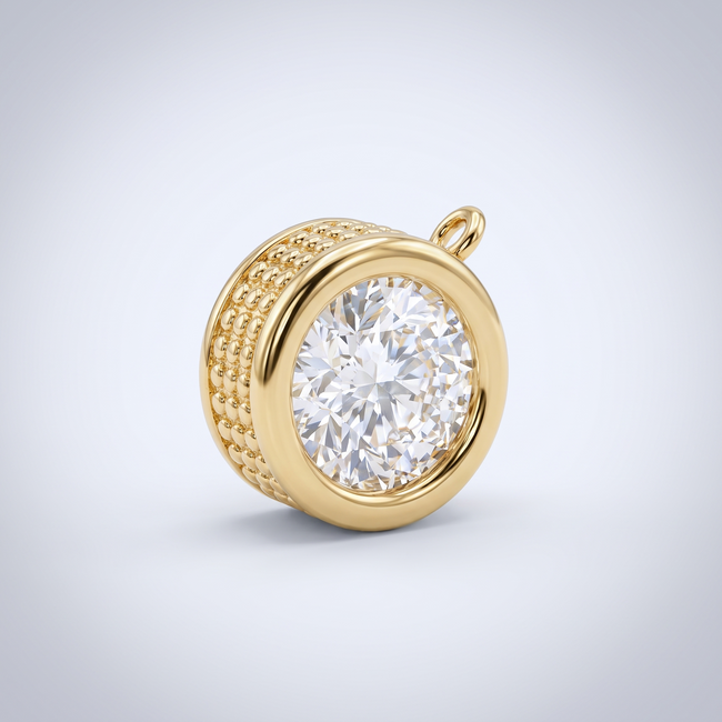 Gouden Collier Solitair Rond Zirkonia 40cm