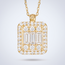 Gouden Collier Emerald Halo Baguette 42,5cm